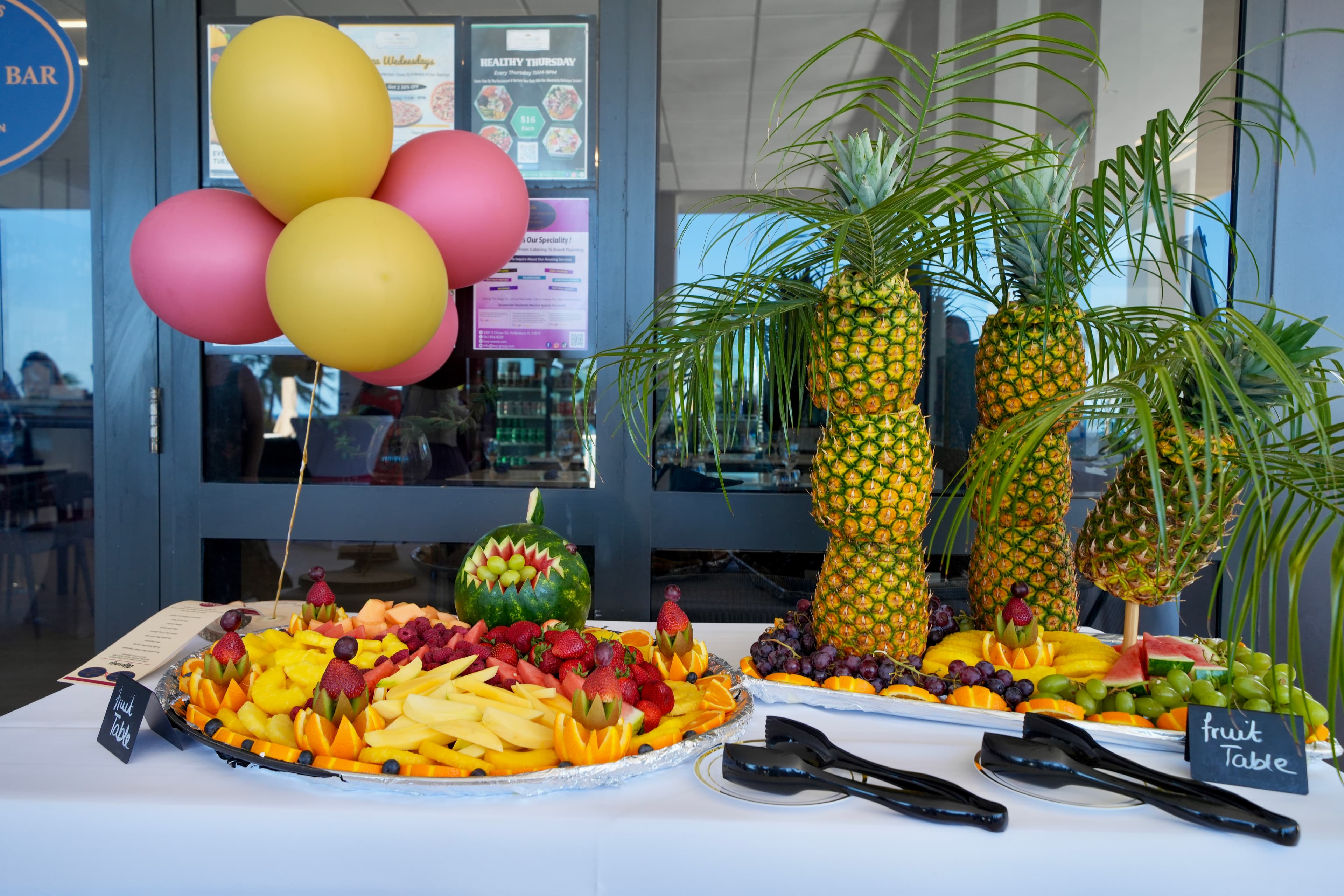 Gourmet catering spread corporate event
