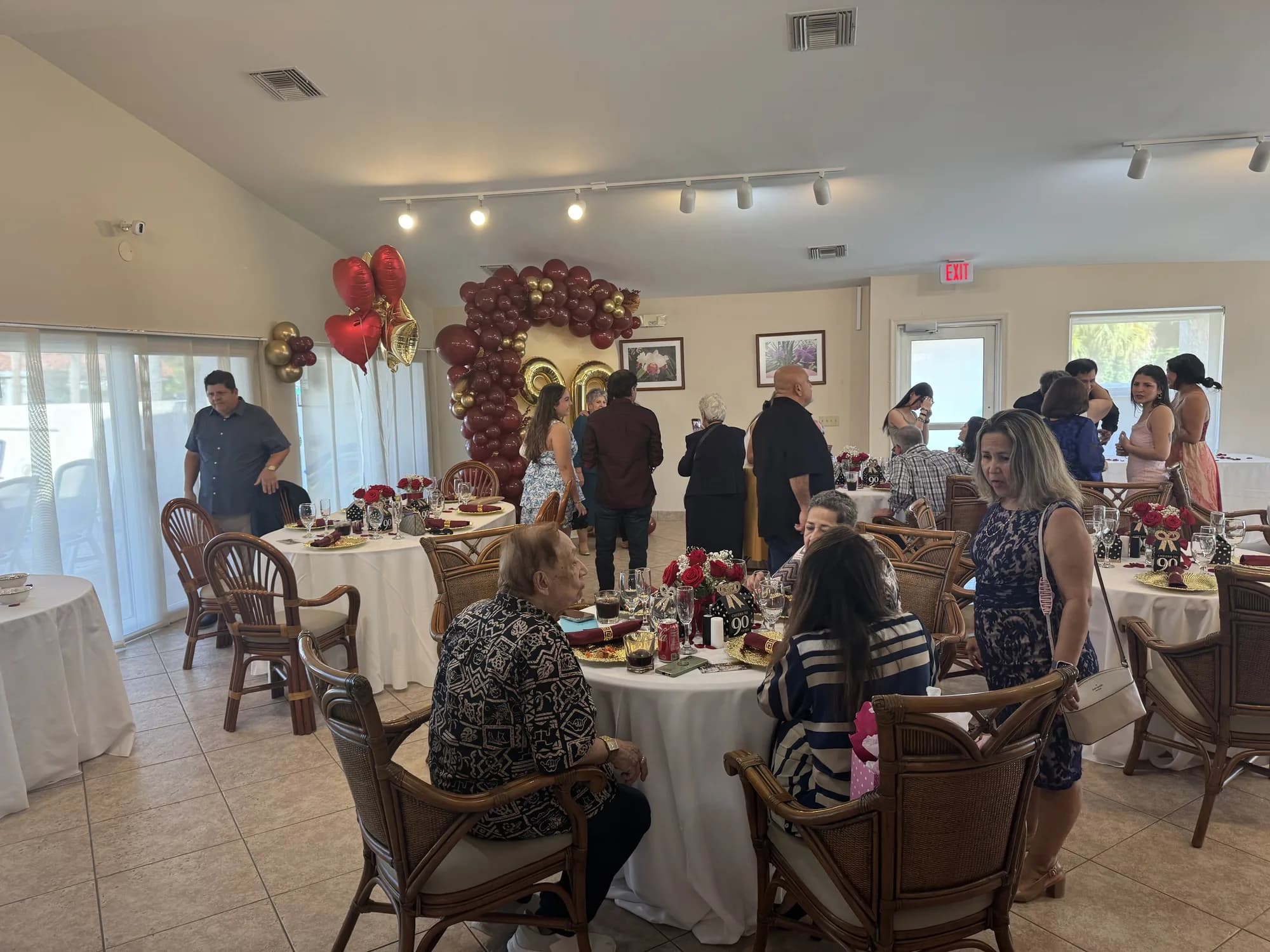 Guests at a 90th birthday luncheon