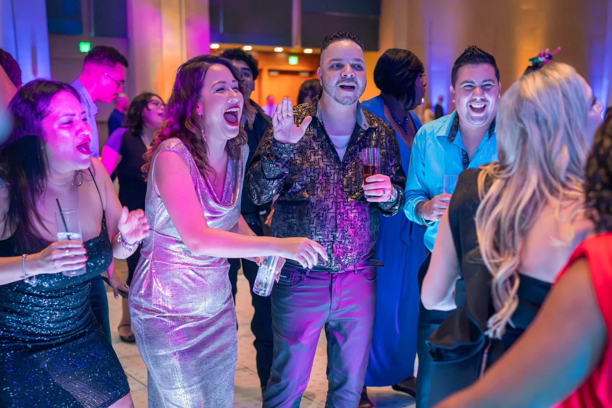 Friends dancing at a gala
