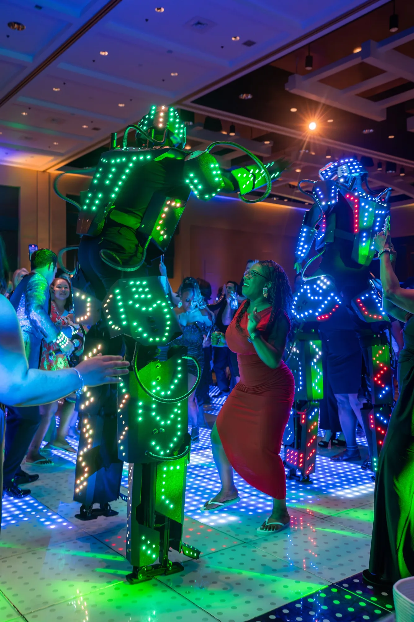 LED performers entertaining a gala crowd