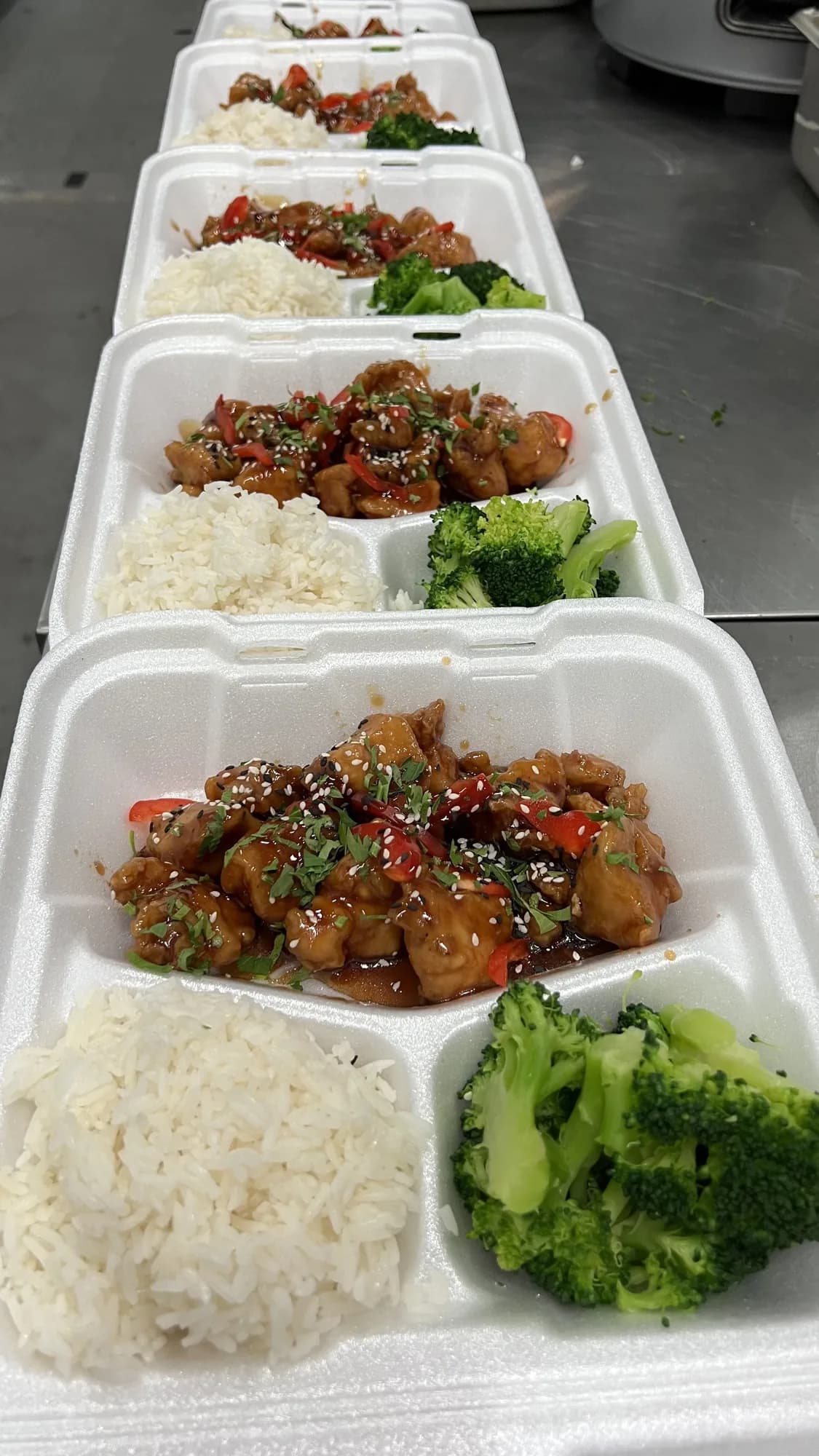 Glazed chicken with rice and broccoli meal prep