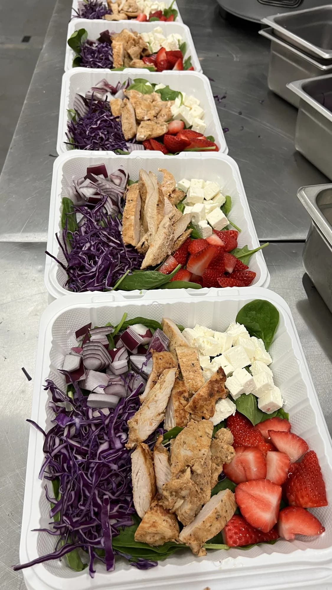 Fresh salad meal prep boxes