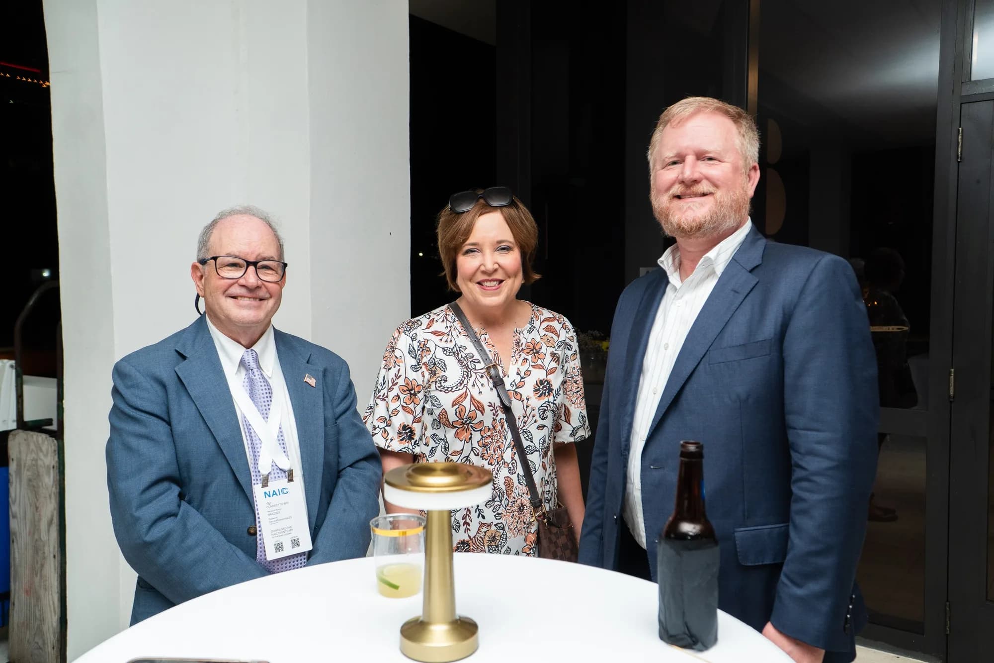 Guests at a corporate networking reception