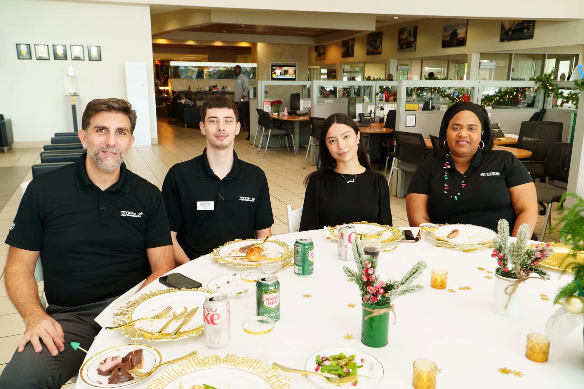 Staff group at a catered company lunch