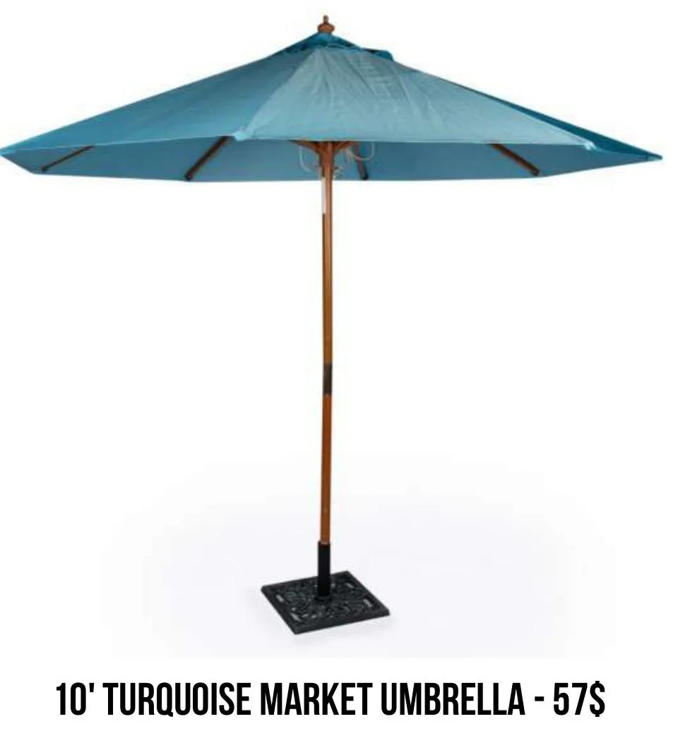 10' Turquoise Market Umbrella rental